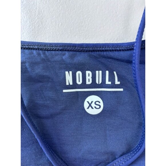 Nobull women's XS blue matte high-neck sports bra low impact athletic gym - Picture 4 of 4